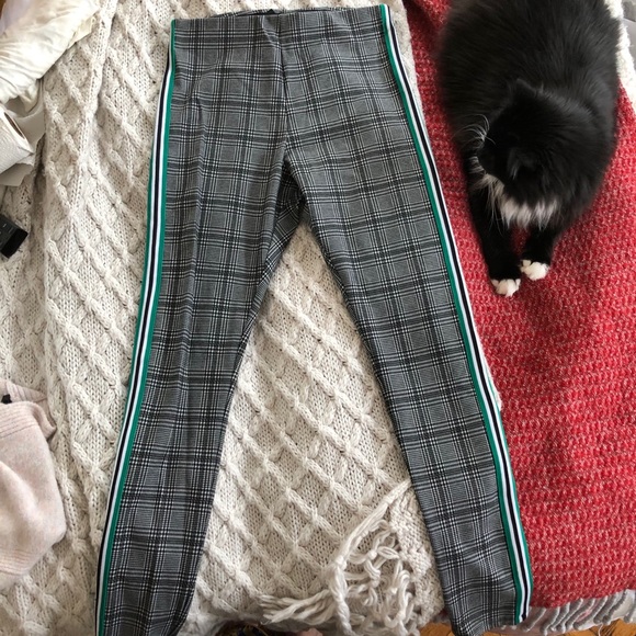 H&M Plaid Leggings with Side Stripes - Picture 2 of 5